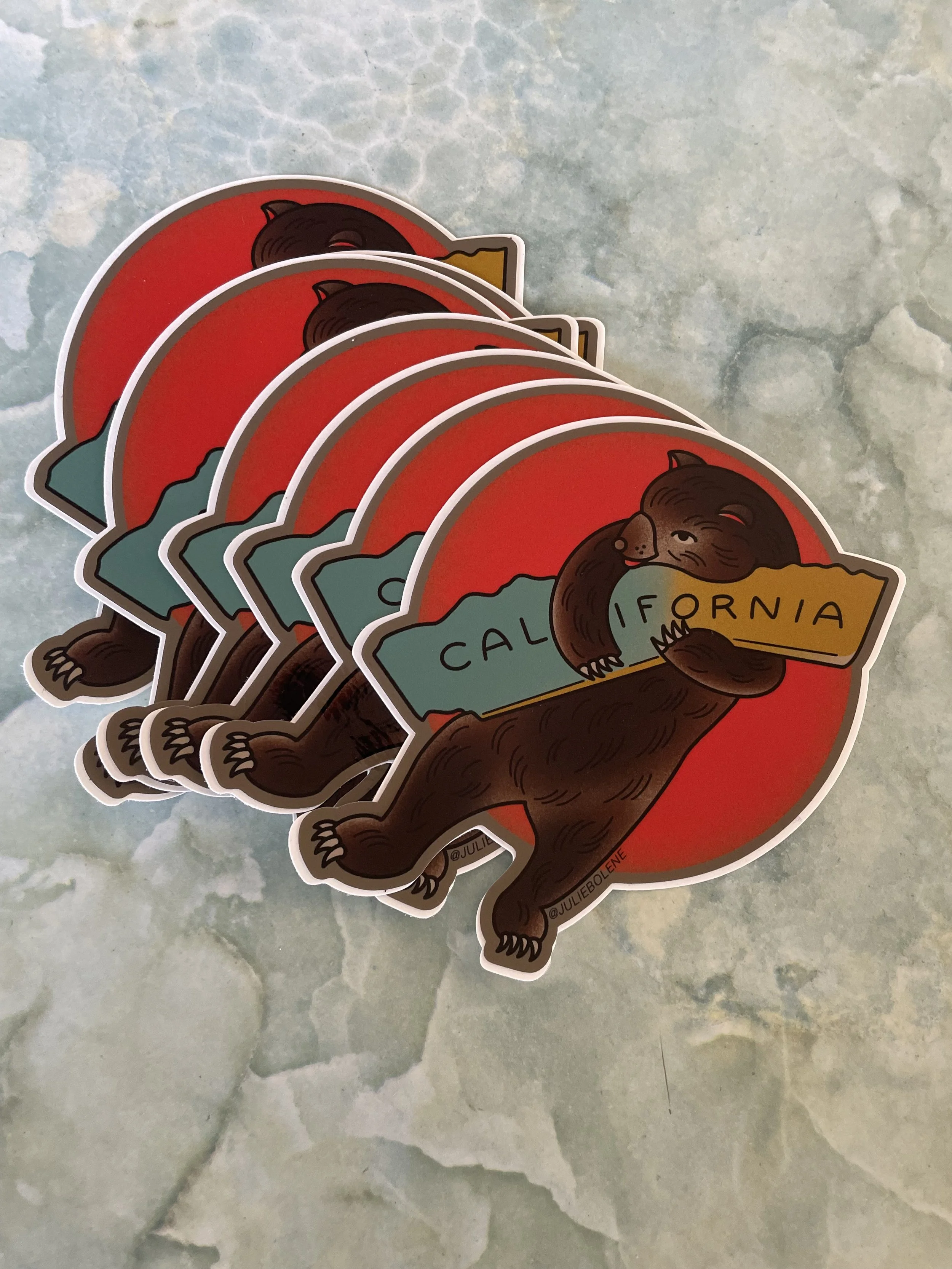 Cali Bear Sticker 4”