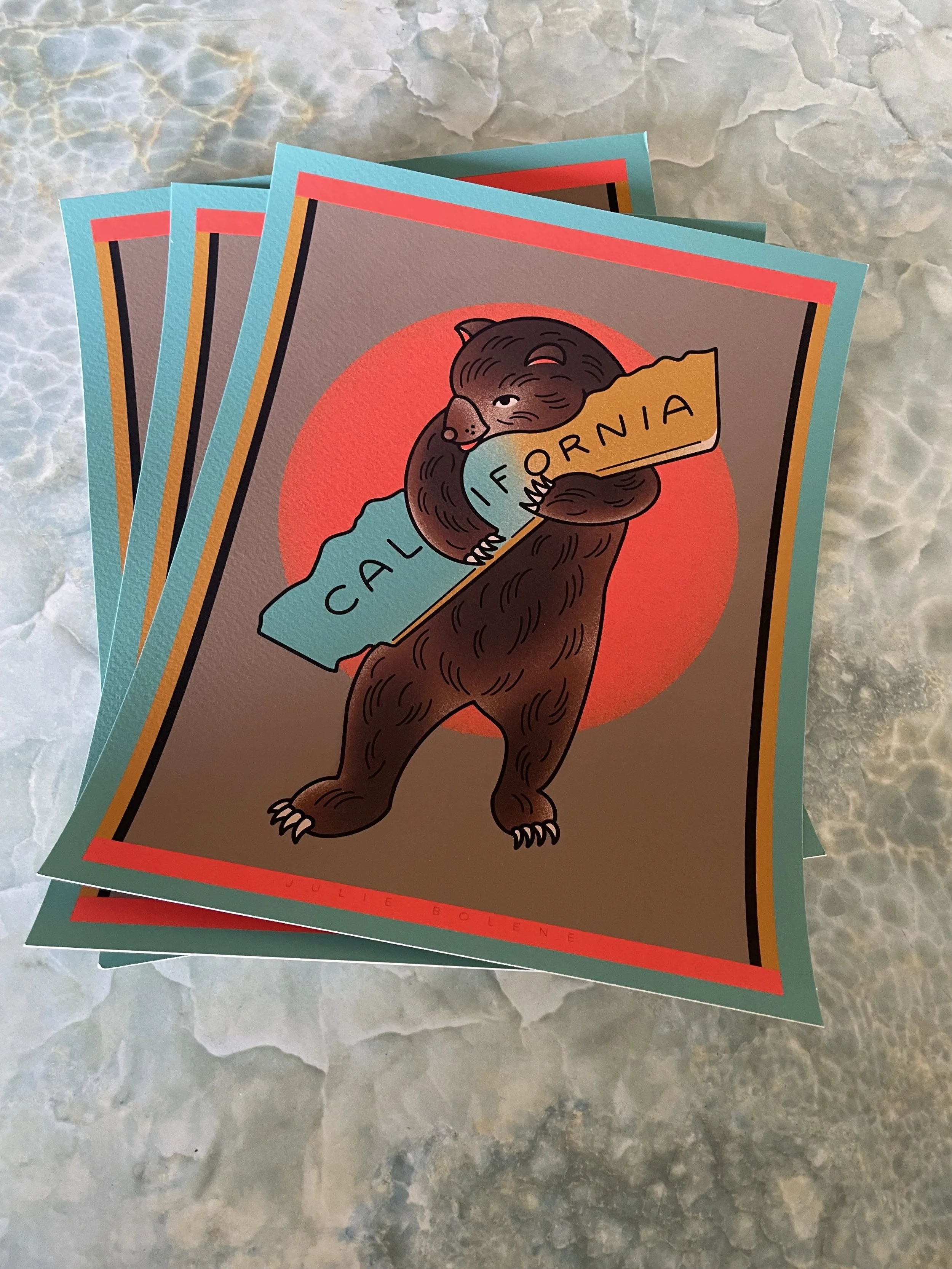 California Bear Print 8x10