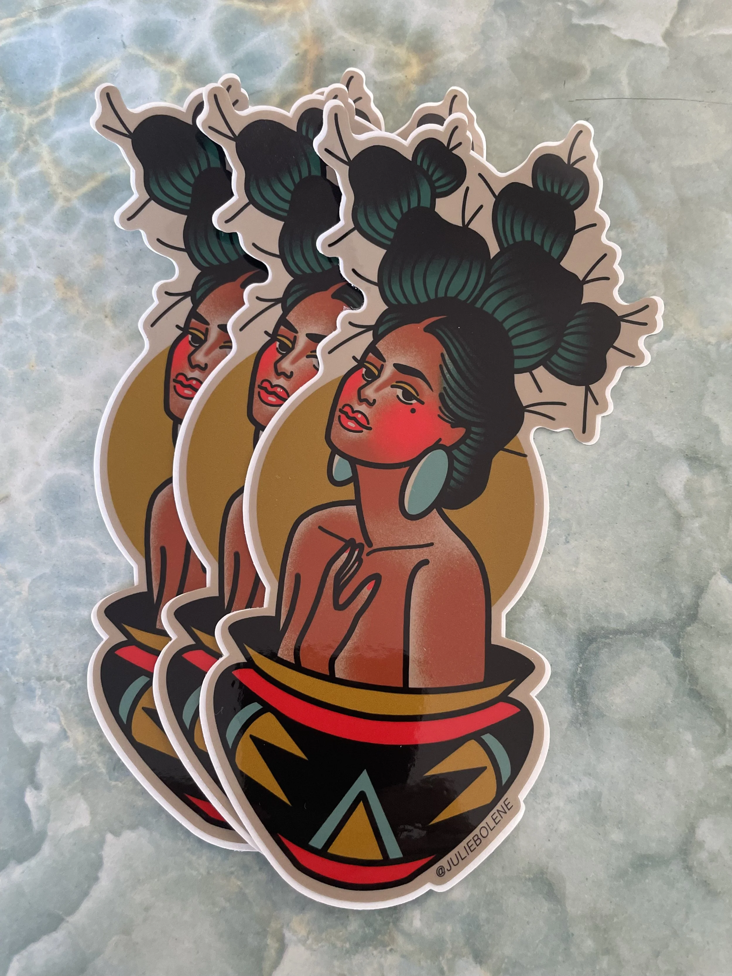 Cactus Babe Yellow Sticker 5”