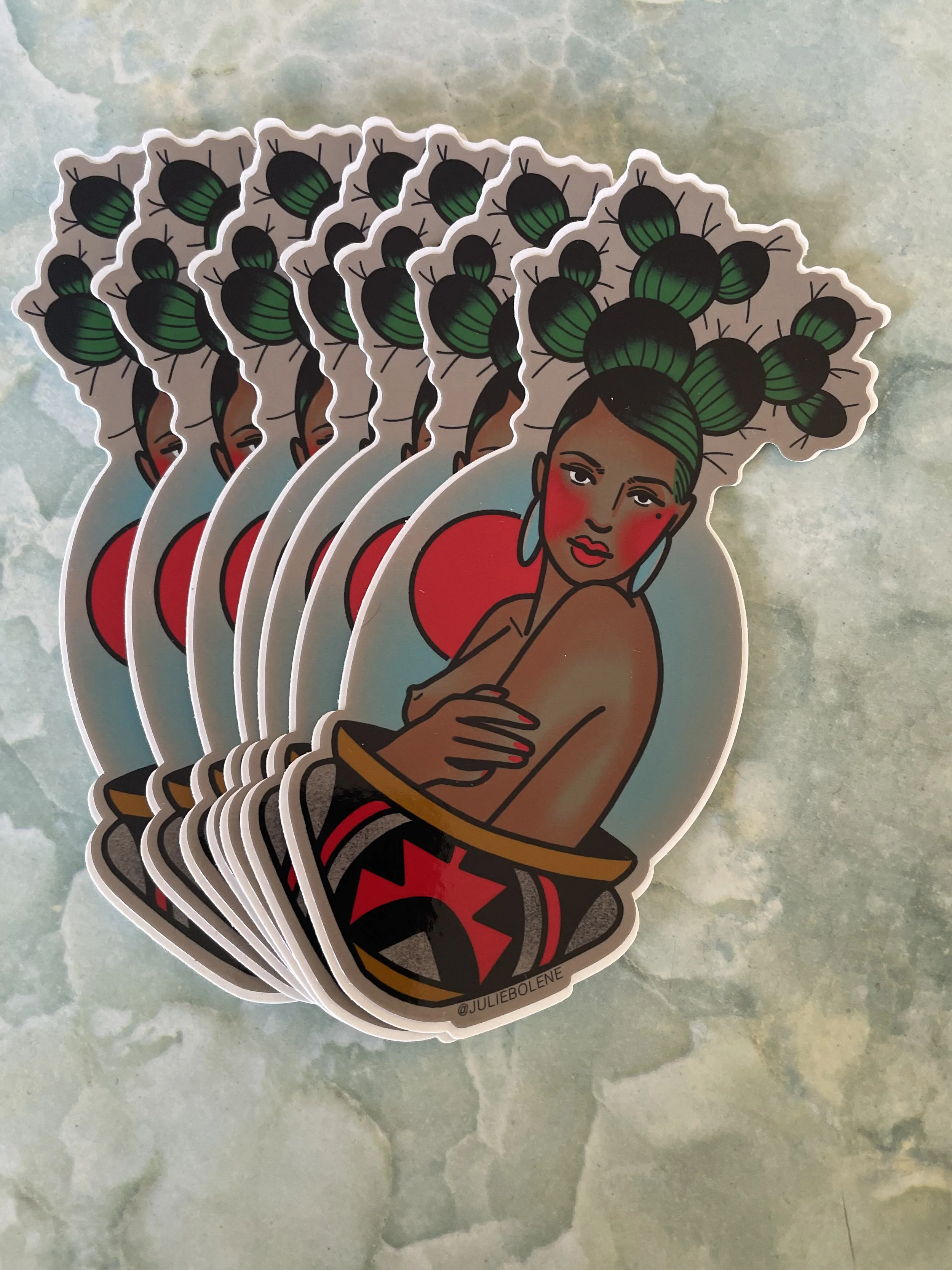 Cactus Babe Blue Sticker 5”