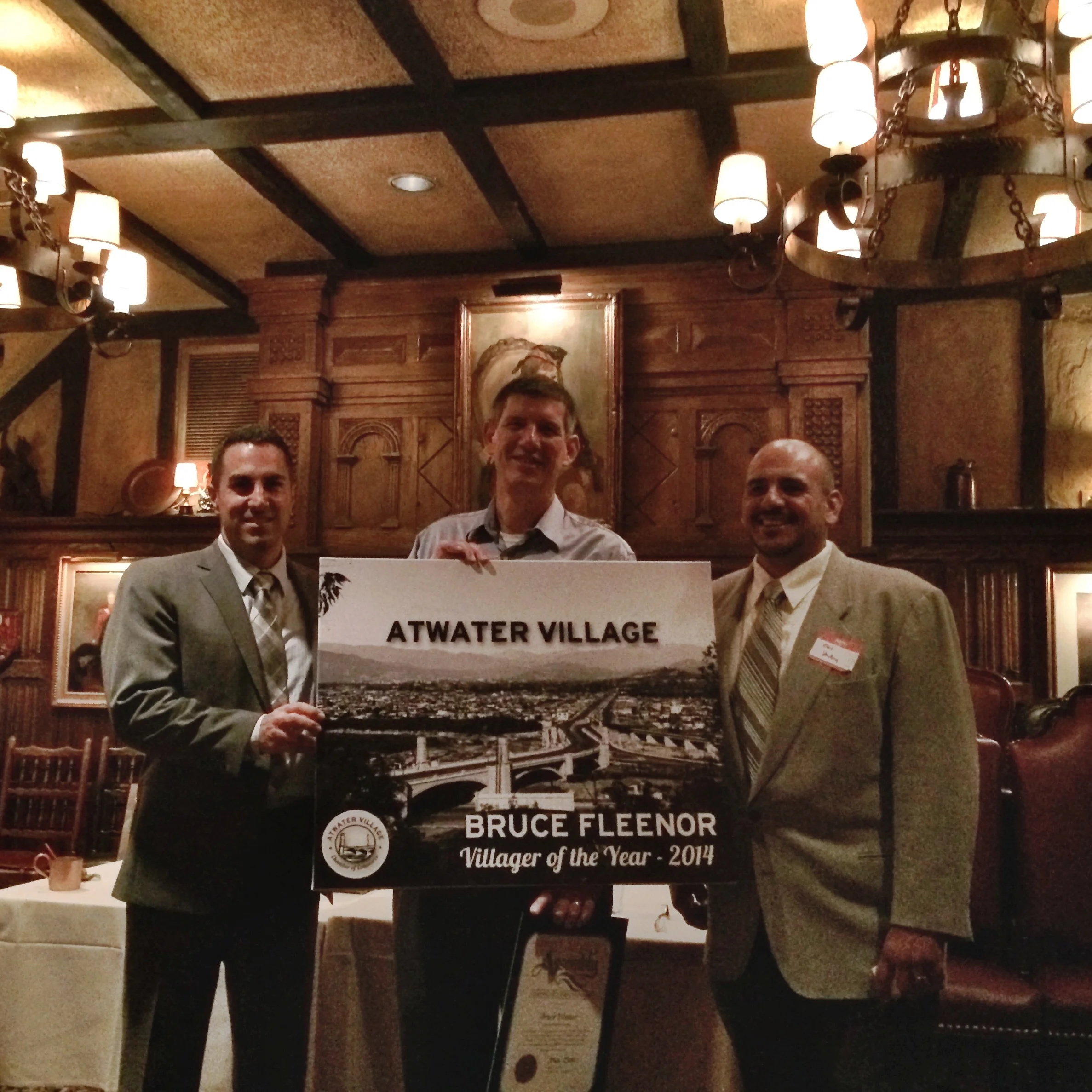 Assemblymember Mike Gatto (left), Honoree Bruce Fleenor (center) and Chamber V.P. Alex Ventura (right)
