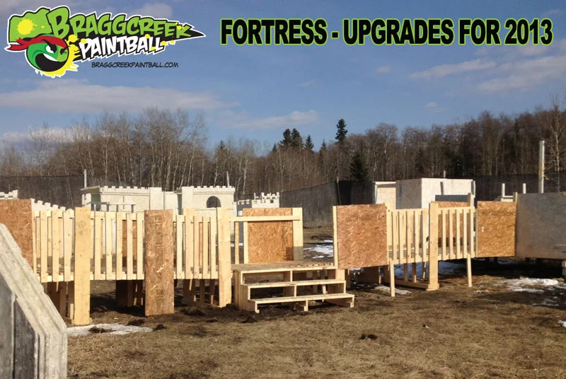 Paintball fortress upgrades at Bragg Creek, 2013