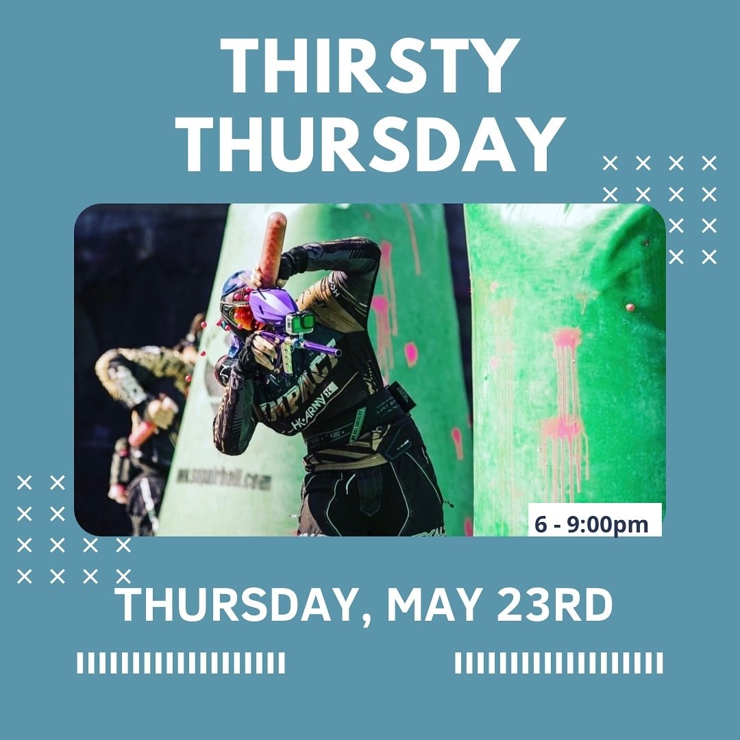 Thirsty Thursday tonight! 6-9pm on the arena. Hope to see all you ballers out! 

 
 
 
 
 

#braggcreek #yyc #calgary #alberta #canada #outdoors #extremesports #paintball  #growpaintball #paintball4life #paintballing #paintballers #paintballtime #pai