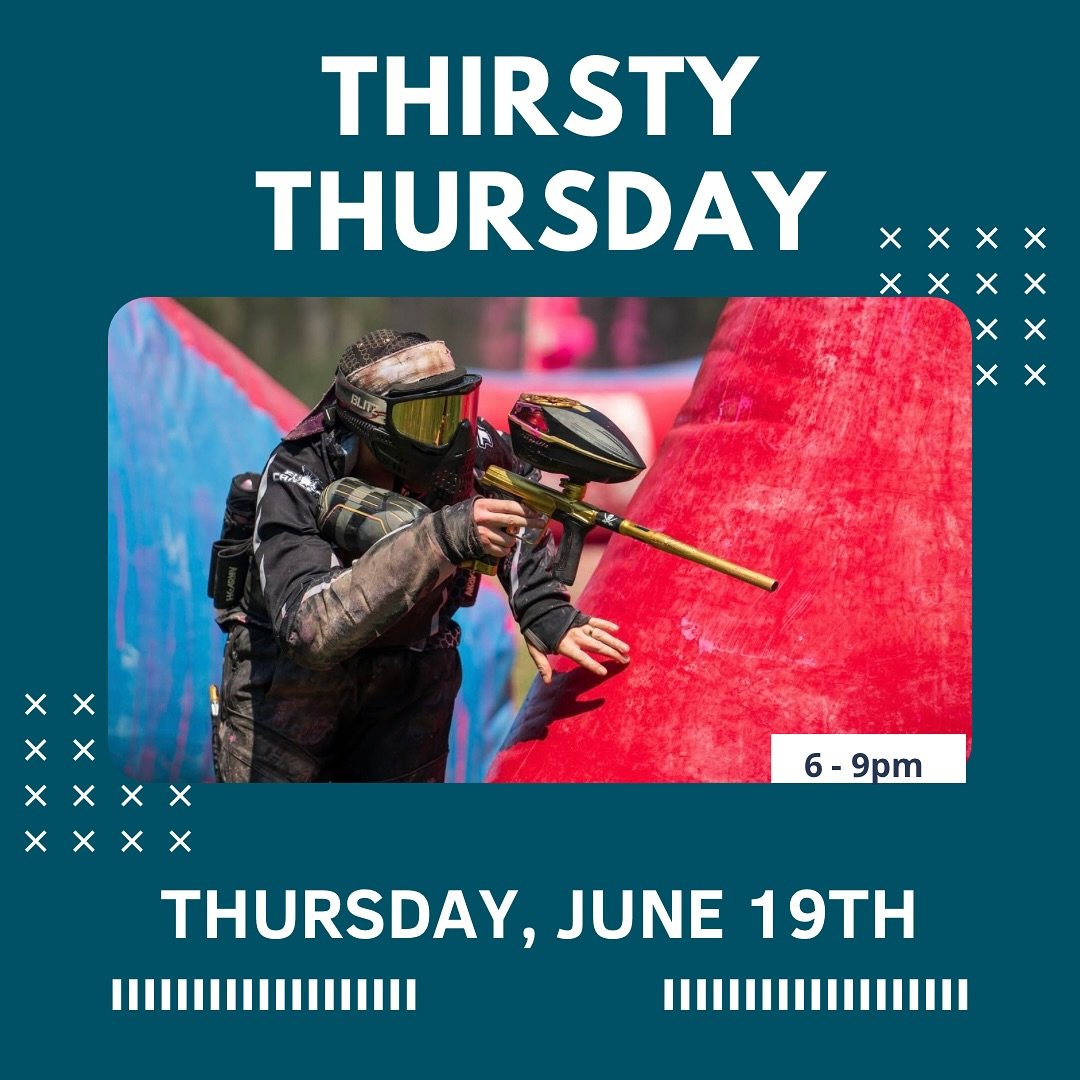 Thirsty Thursday tonight! 6-9pm on the arena. Hope to see all you ballers out! 

 55$/case of 2000
10$/entry for Non-Members
Free entry for all Member
 
 
 
 

#braggcreek #yyc #calgary #alberta #canada #outdoors #extremesports #paintball  #growpaint
