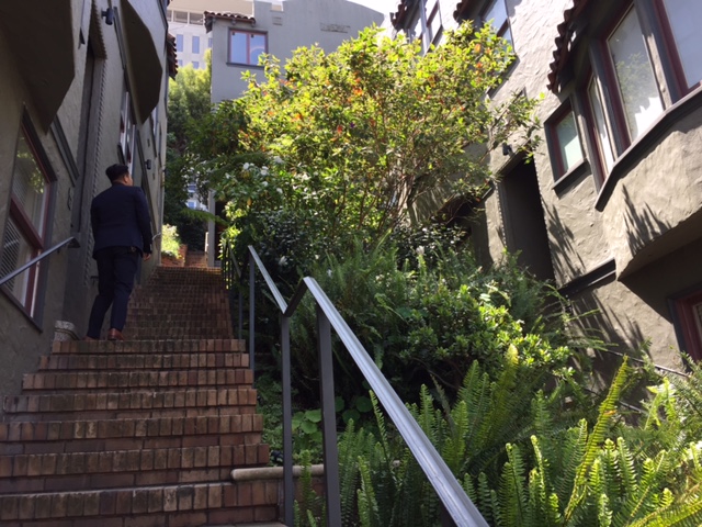 Our Listing Agent, Tony, took us up the stairway. 