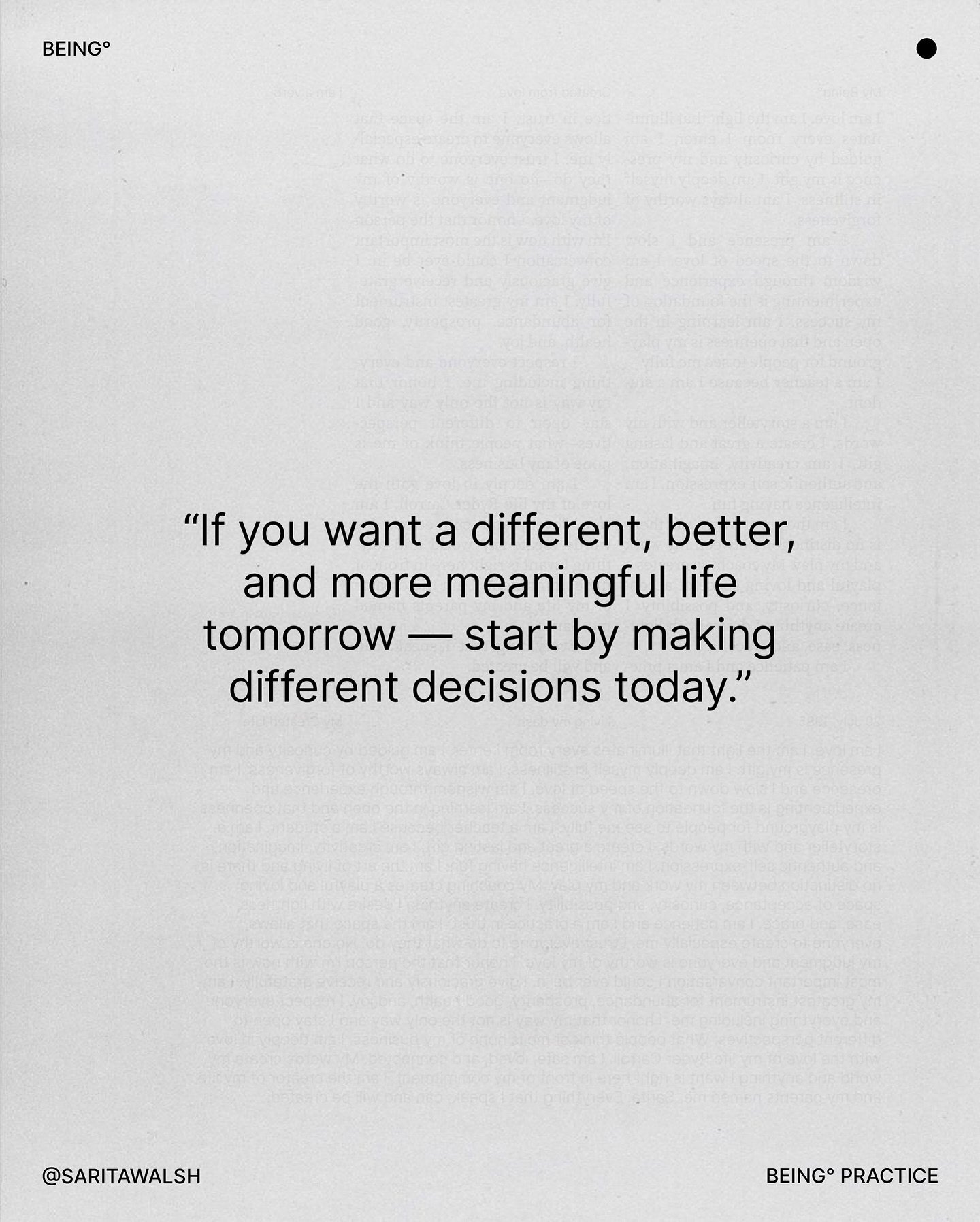 What&rsquo;s ONE decision you will make differently today?👇🏽 

Sharing out loud is proven to help your brain look for evidence to support you in creating your future in the present.