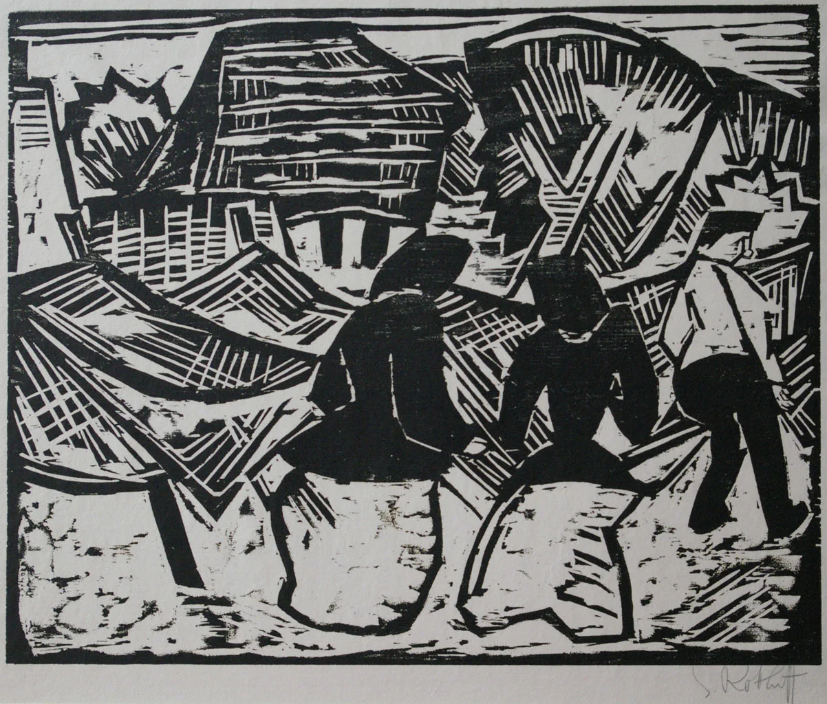 Schmidt-Rottluff 'Bei den Netzen'