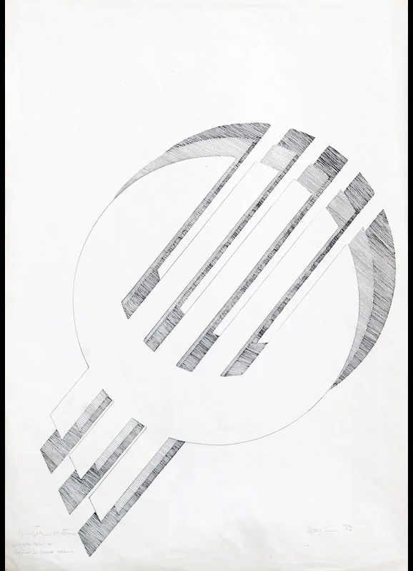 Progetto per scultura, 1972 china su carta, 70x50cm