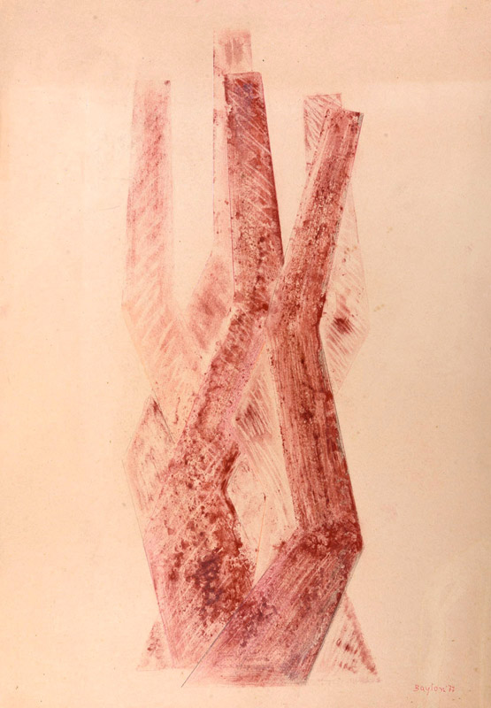 Bozzetto per scultura, 1977 tempera su cartoncino, 100x70 cm