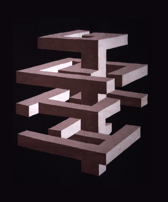Spirale quadrata, 2008 lana taftata a mano, 302x247 cm
