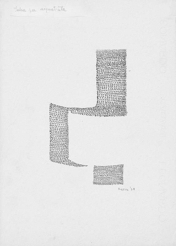 Idea per acquatinta, 1979 china su carta, 33x24 cm