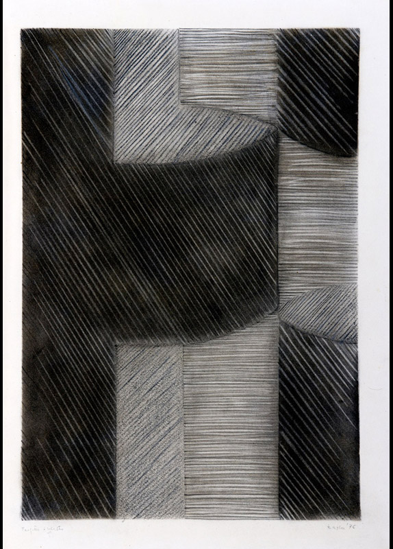 Progetto d’incastro, 1976 gessetto su carta, 70x50 cm