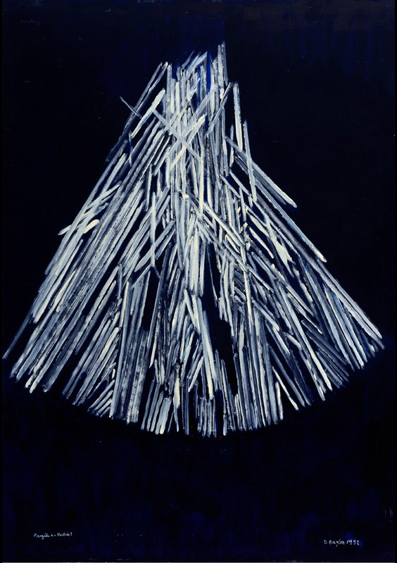 Progetto per portrait, 1992 olio su cartone, 96x68 cm