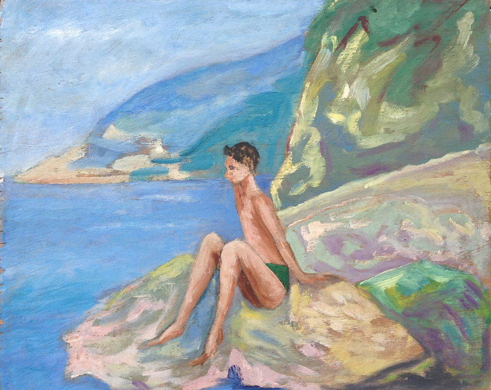 Andrea, 1957 olio su legno, 27,5x34 cm