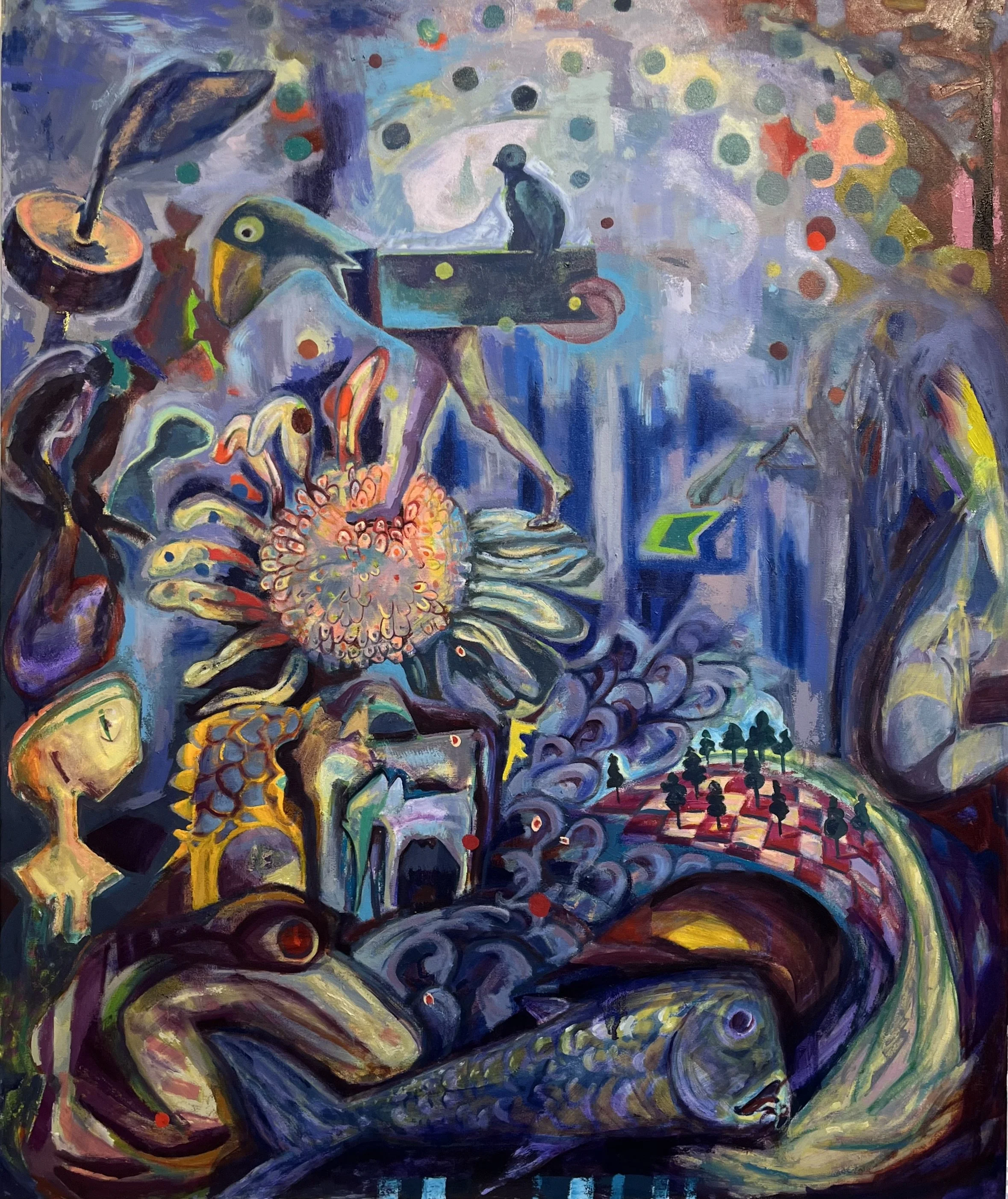Portage, 52” x 62”, oil on canvas, 2025