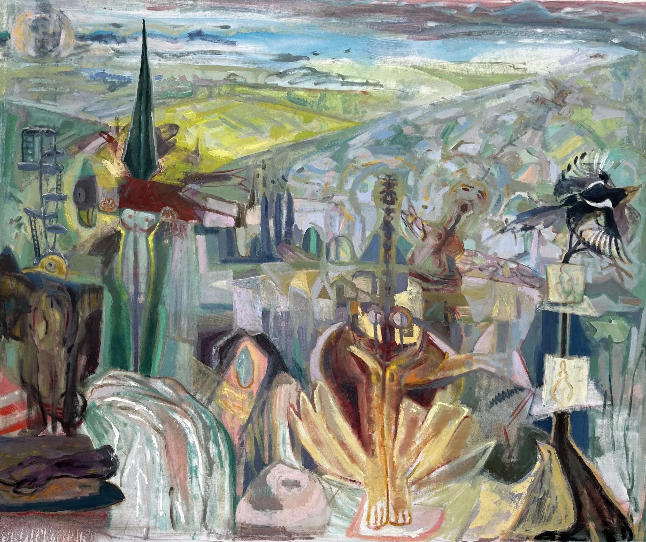 Magpie, 54” x 66”, oil on canvas, 2024