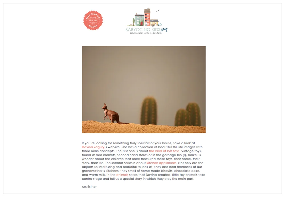  Babyccino kids - blog. Featuring still life images. 2012