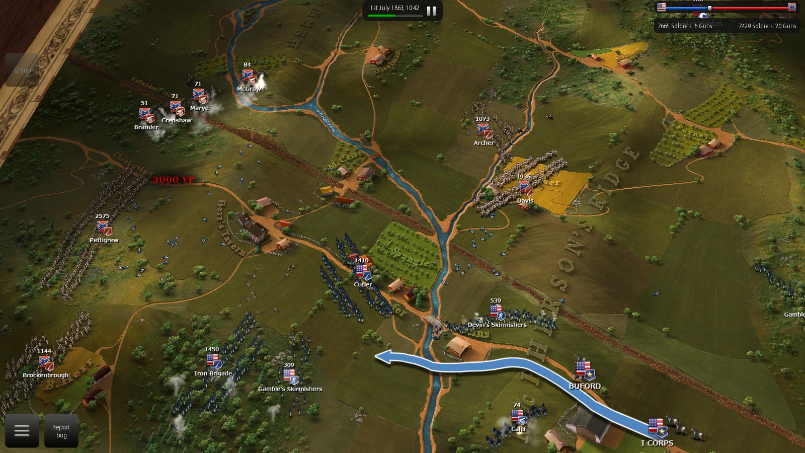 Ultimate Battle: Gettysburg screenshot by Zach Yost.