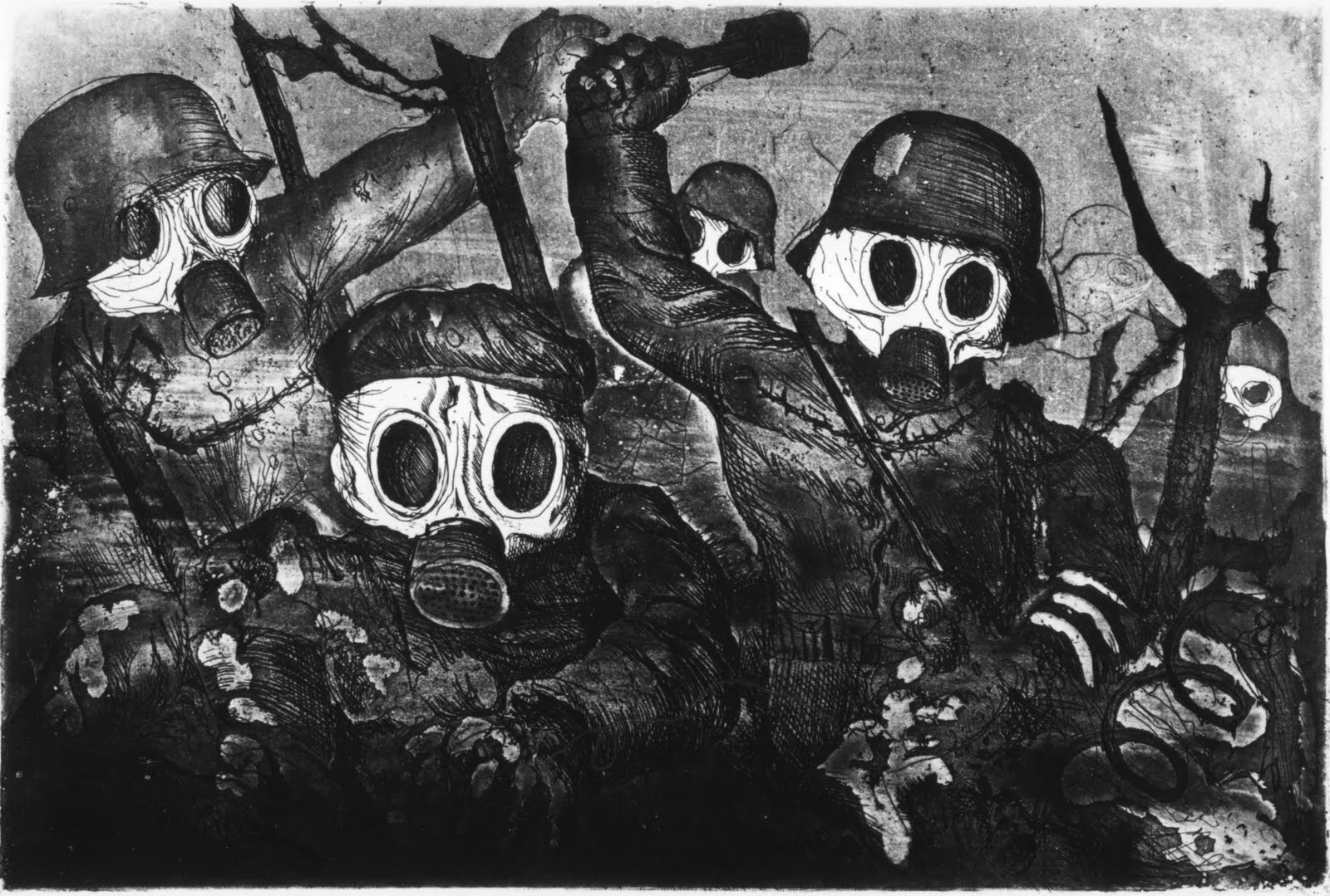 Stormtroopers Advancing Under Gas, part of Der Krieg