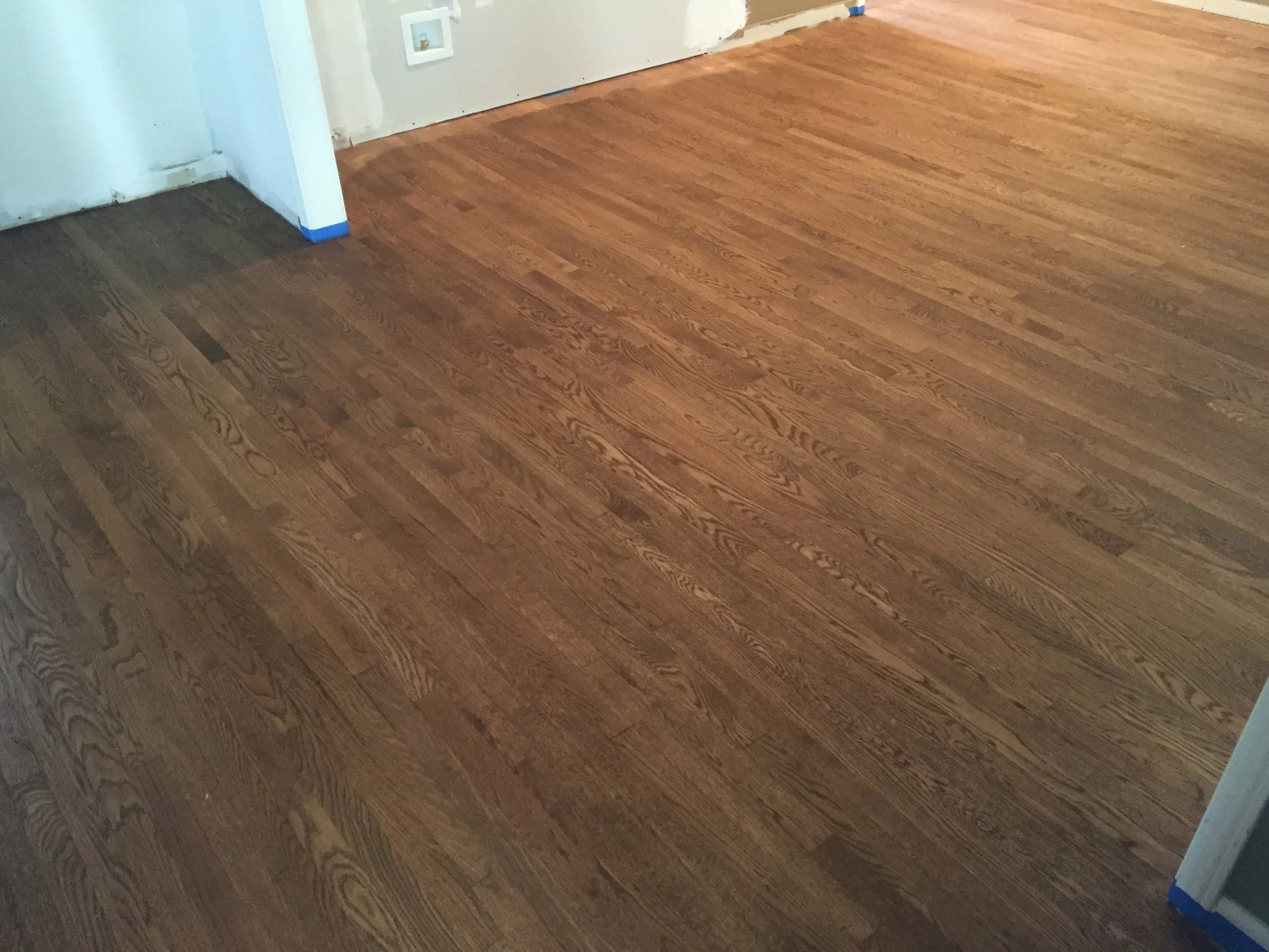 2-1/4" White Oak Water popped Custom Stain ( No Finish Coats yet)