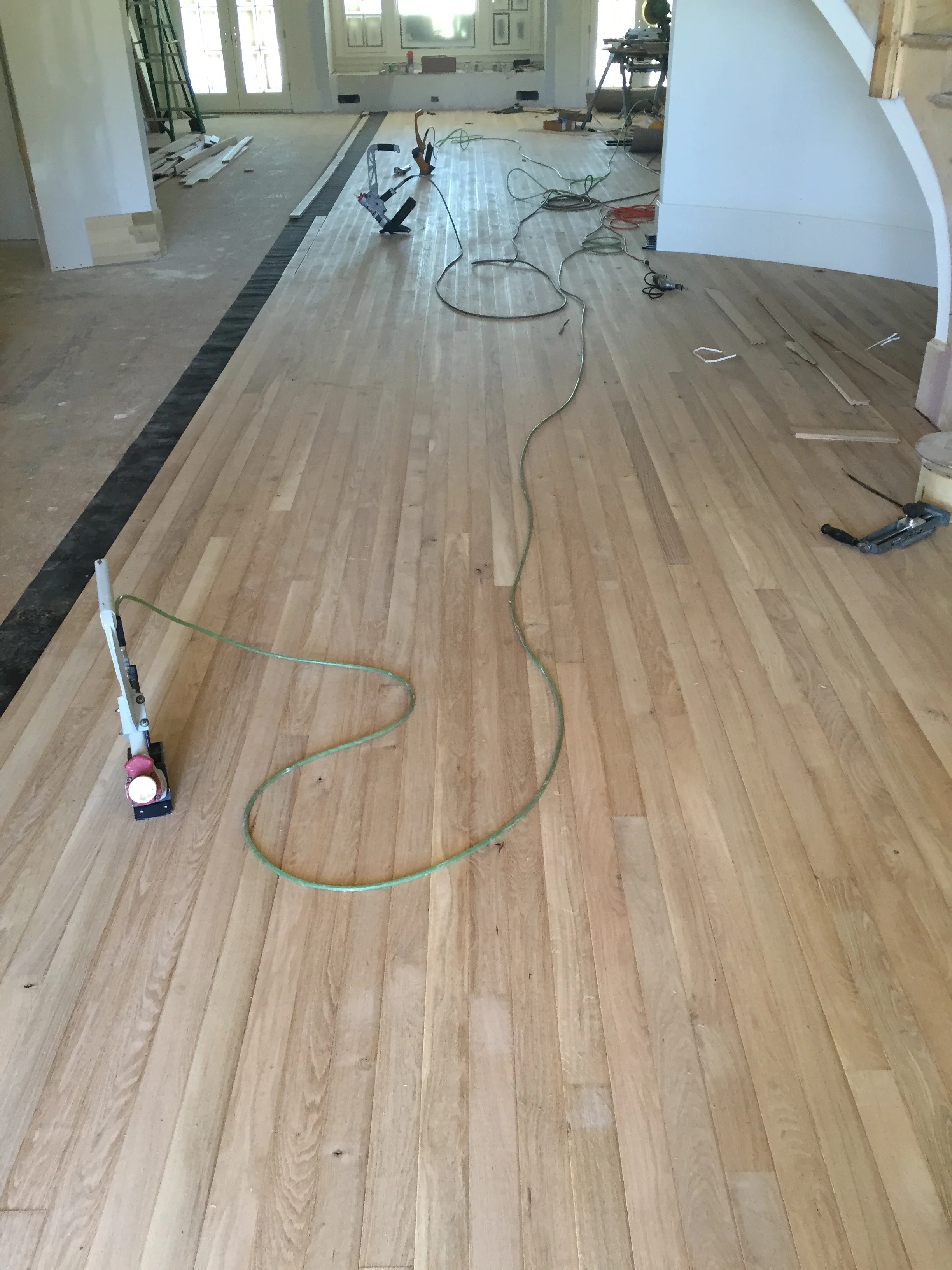 Hitson&Co. 3" Custom Run Mixed Grain White Oak Unfinished during Install