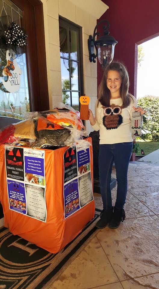  Pensacola, Florida 'WEEN DREAM volunteer Selene Roberts helped collect costumes for kids at Sacred Heart Children's Hospital 