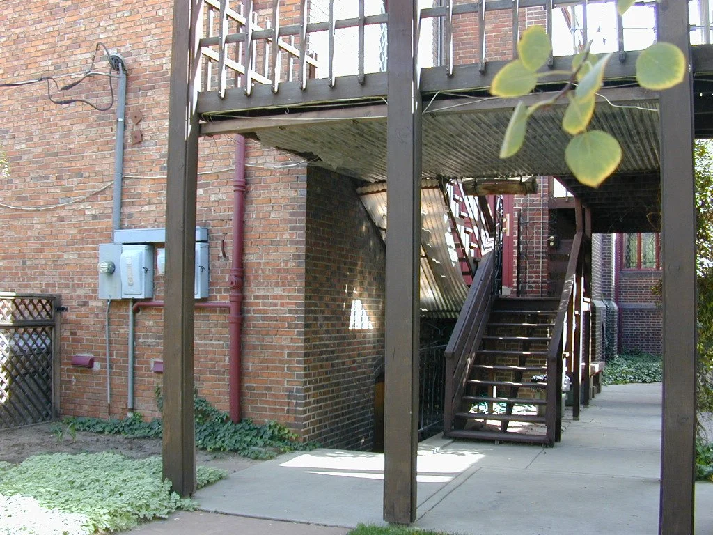Existing stair between parish house and church.JPG