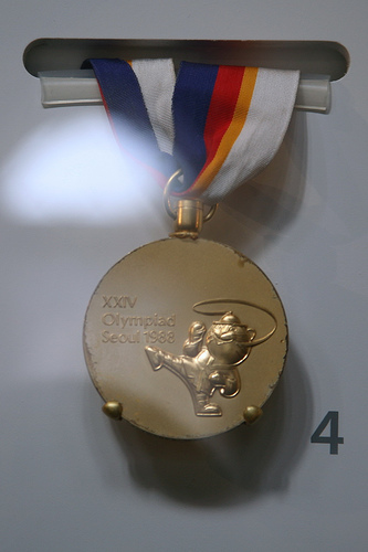 Ms. Limas' Gold Medal on display at the Smithsonian, Washington, DC