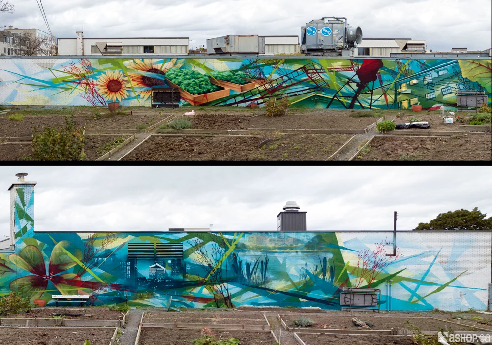Ashop-Green Urbanity-Public Art mural-Montreal-2017