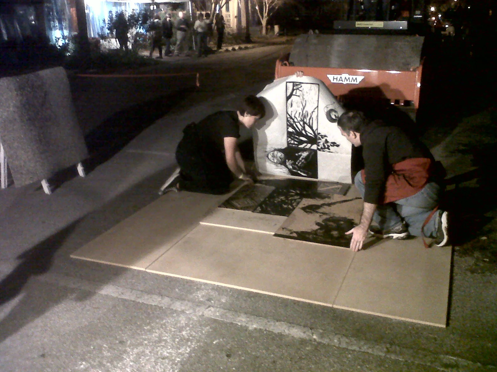 Trapping our paper to print our 2nd run! Photo credit: Michael Lavoie
