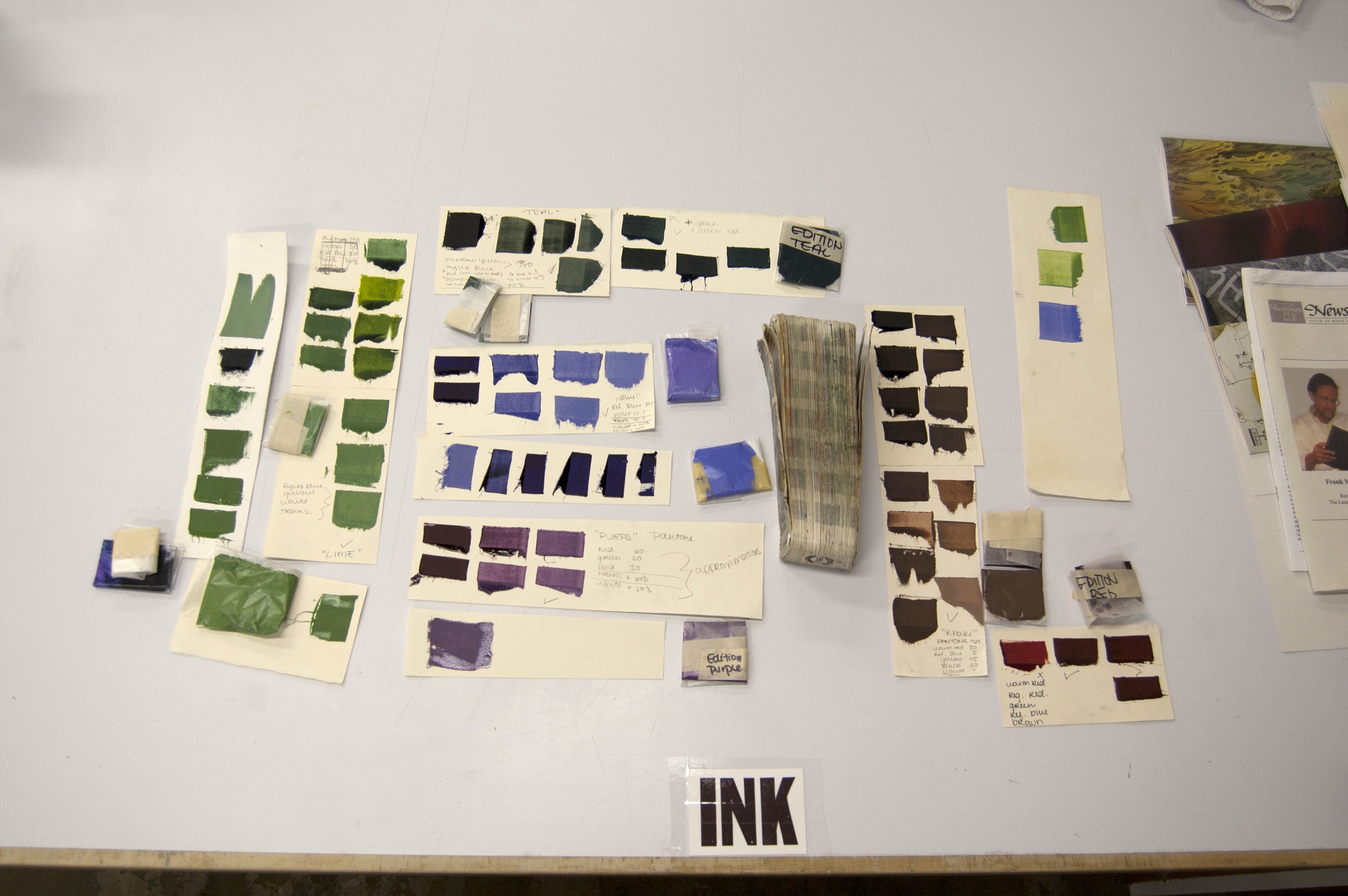 A collection of some of our various ink tests.