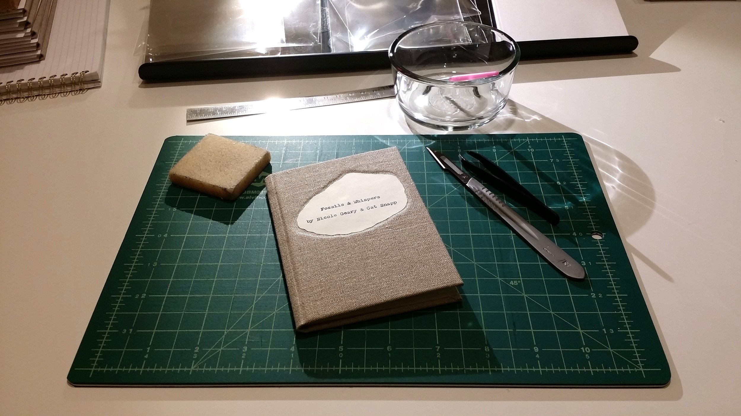 A quiet conclusion to finishing Fossils & Whispers: I finished the edition in December 2015 in my home studio.