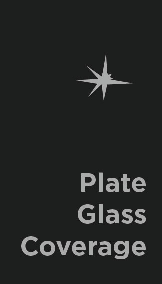 Plate Glass Coverage - The extensive use of plate glass in modern architecture has produced a special comprehensive insurance that covers not only plate glass but glass signs, motion picture screens, halftone screens, and lenses, glass bricks, glass doors, and so forth. It may be written to cover loss from any source except fire or nuclear radiation. 