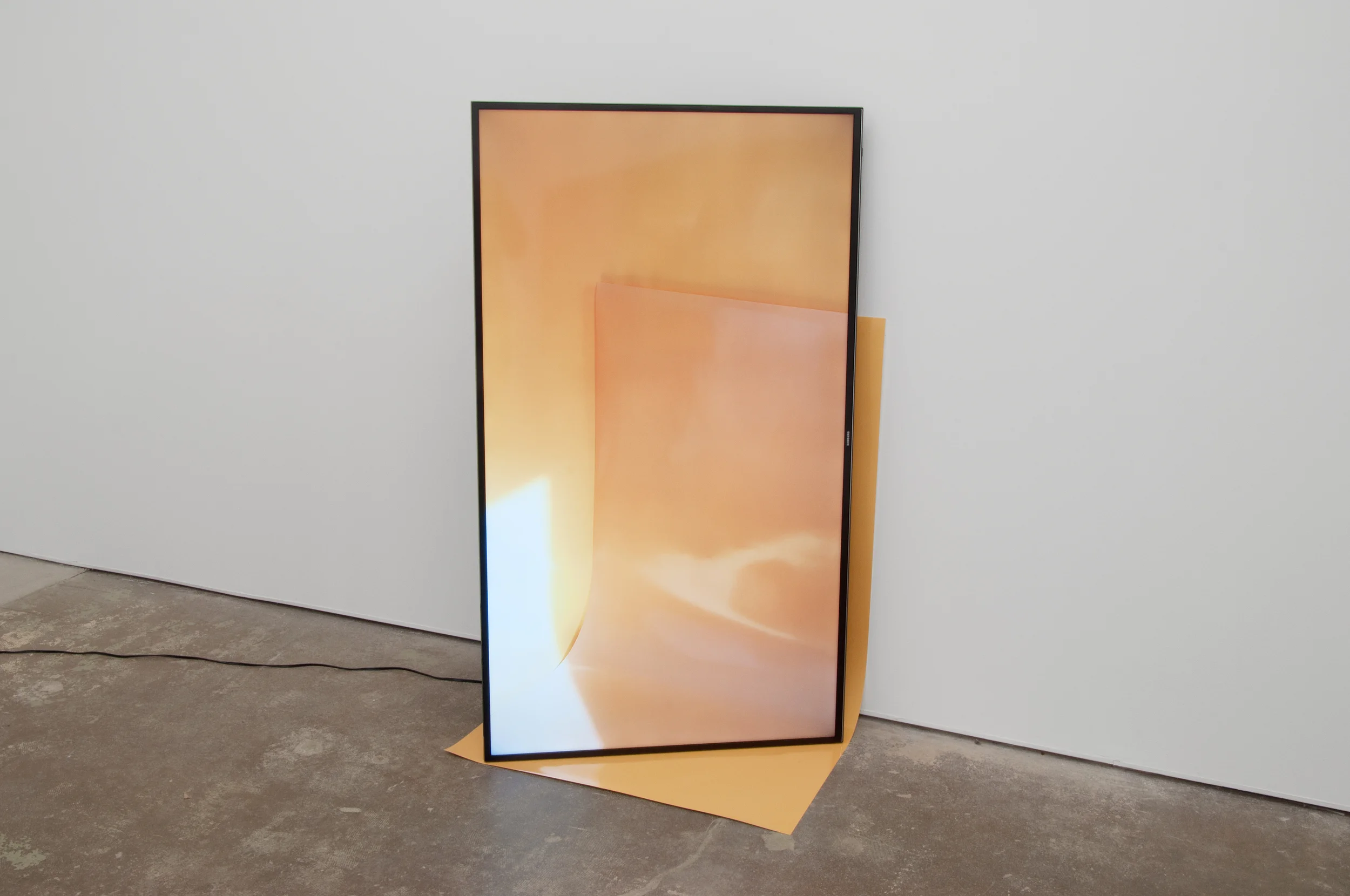 View Finder, installation view, UHD tvs, inkjet print, Savage seamless paper, wood panel, continuous loops, 2016