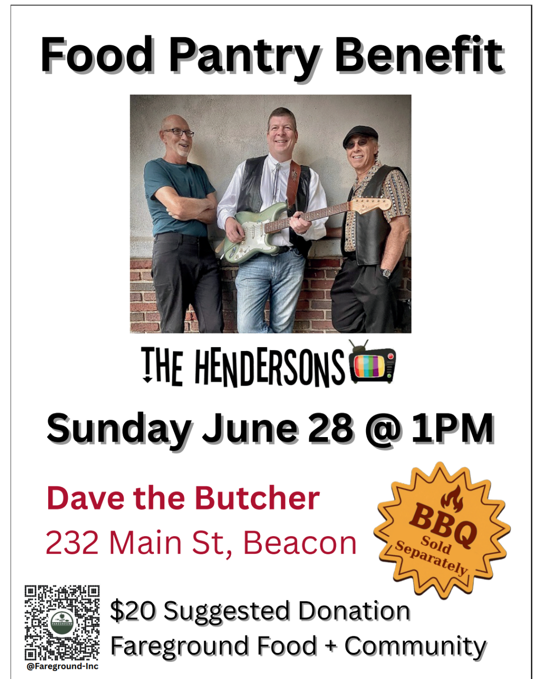 Food Pantry Benefit @ Dave the Butcher