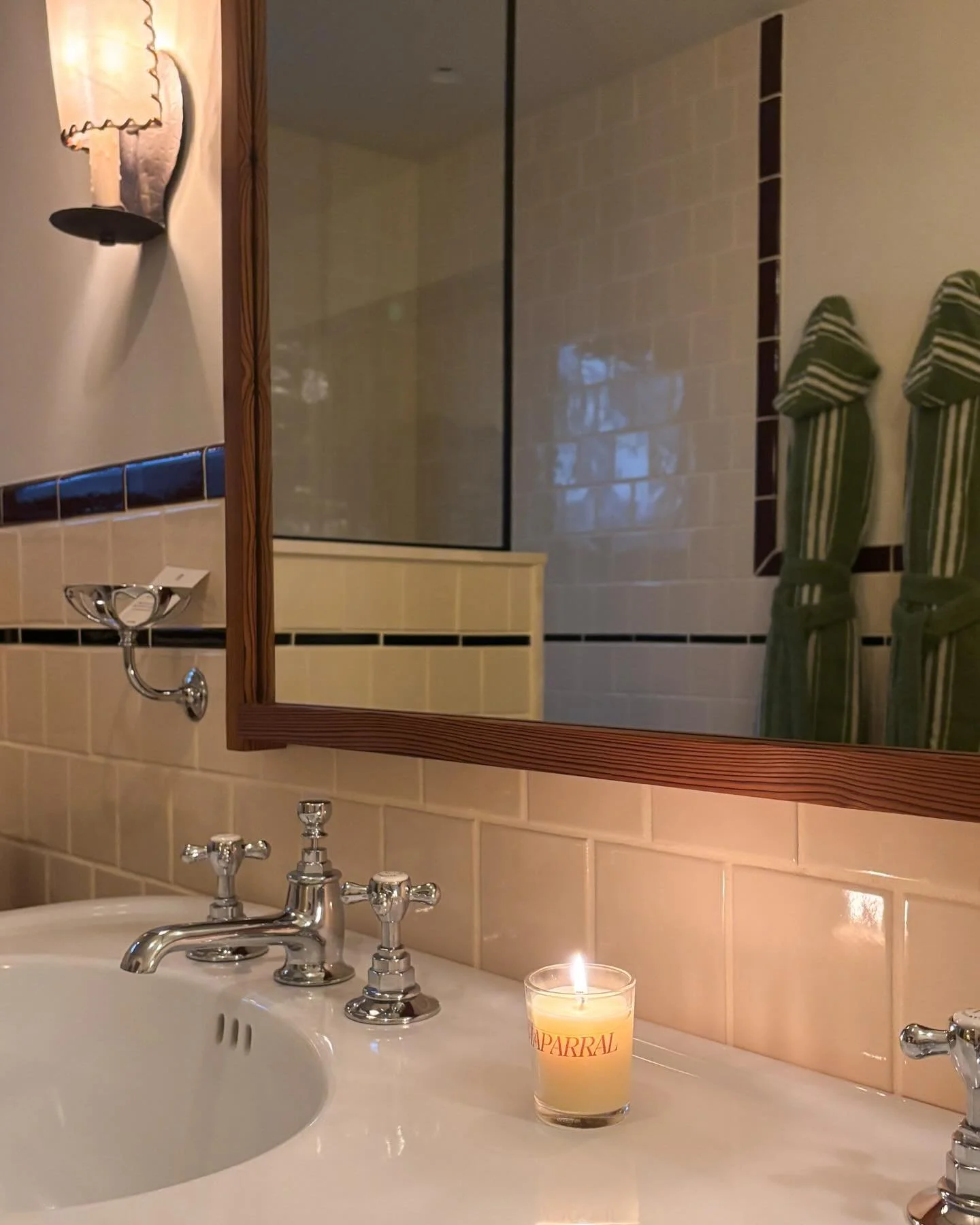 Our go-to travel companion. Our tiny votive shining bright in Chaparral. 20 hours of calm and serenity.