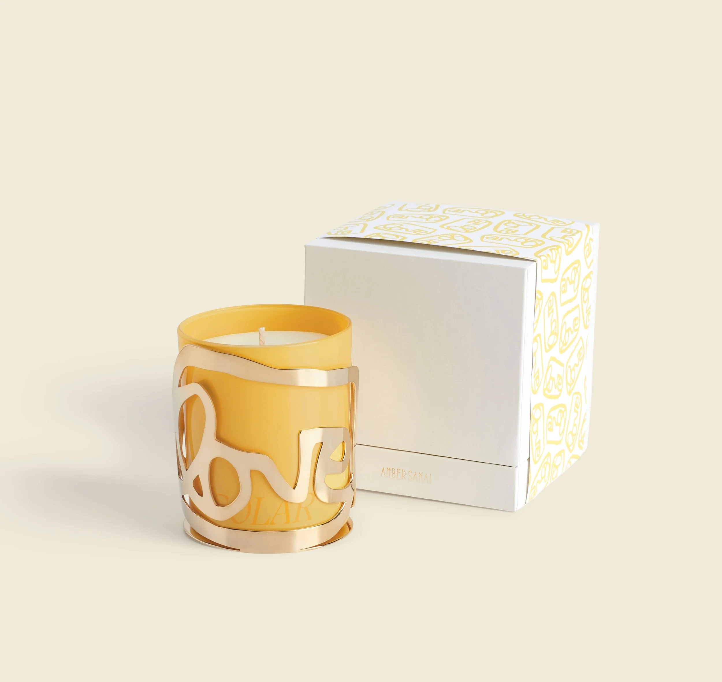 Golden light captured in fragrance. The grantLOVE &times; Amber Sakai Solar candle unfolds with radiant bergamot, green tea, and cedar, creating a quiet atmosphere of optimism, presence, and effortless elegance. 

Available now. Discover the collecti