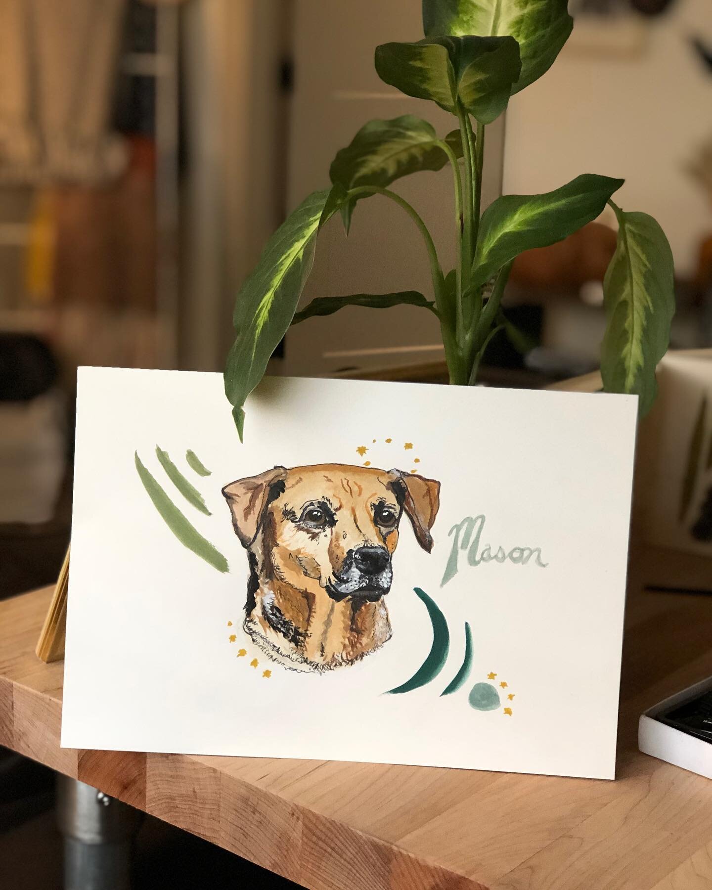 Who&rsquo;s a good boy? 👀🖼😊

#nashvilleartist #watercolor #petportraits #etsyshop