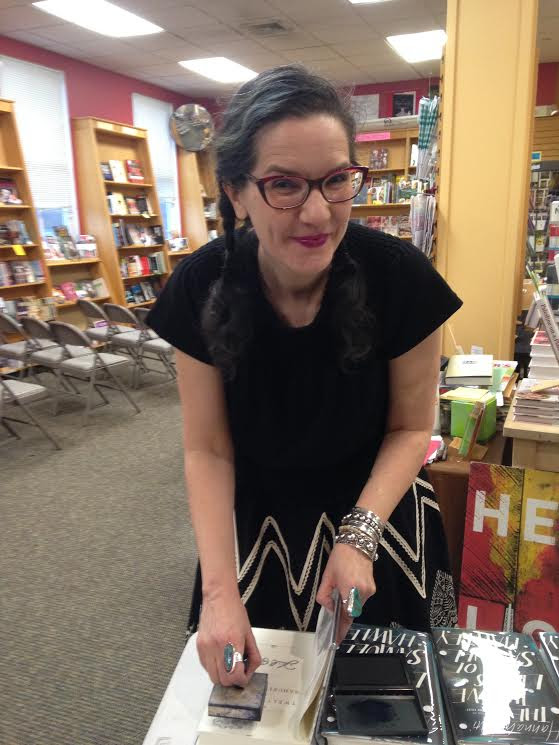 Author Hannah Tinti signing copies of her book The Twelve Lives of Samuel Hawley