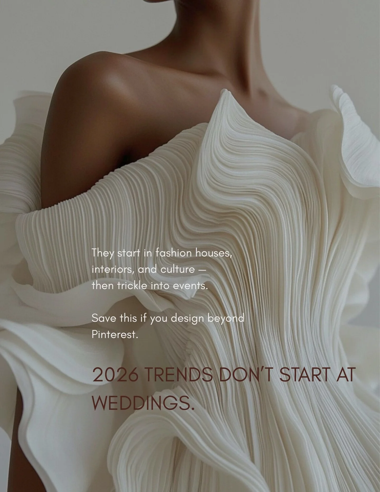 Weddings don&rsquo;t exist in isolation anymore.

In 2026, the most impactful wedding designs borrow from fashion, interiors, and culture &mdash; not trend lists.

This is how timeless weddings are created:
by understanding where ideas originate, how