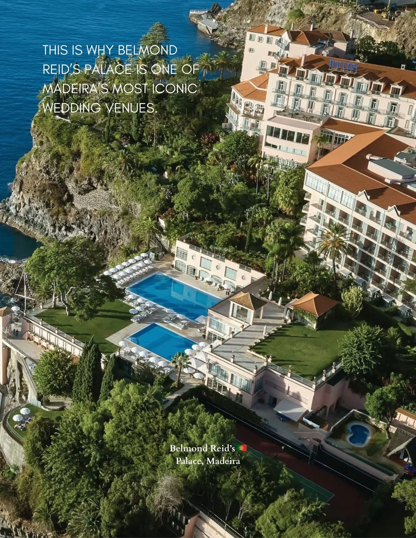 Belmond Reid&rsquo;s Palace is not just a hotel &mdash; it&rsquo;s a destination wedding statement.

Perched above the Atlantic in Madeira, Portugal, this historic Belmond property blends old-world elegance, manicured gardens, and uninterrupted ocean