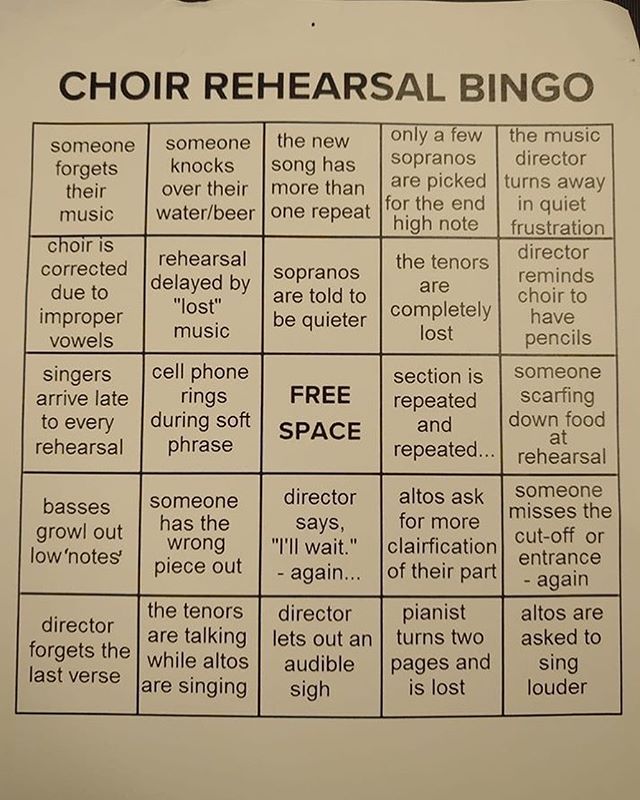 Maybe we should play this at rehearsal next week...