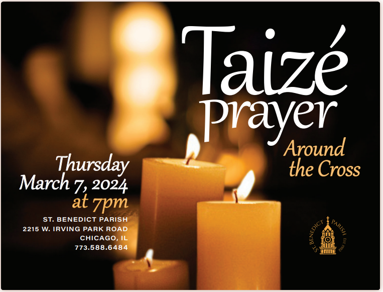 TAIZE Prayer on Thursday, March 7th at 7:00pm