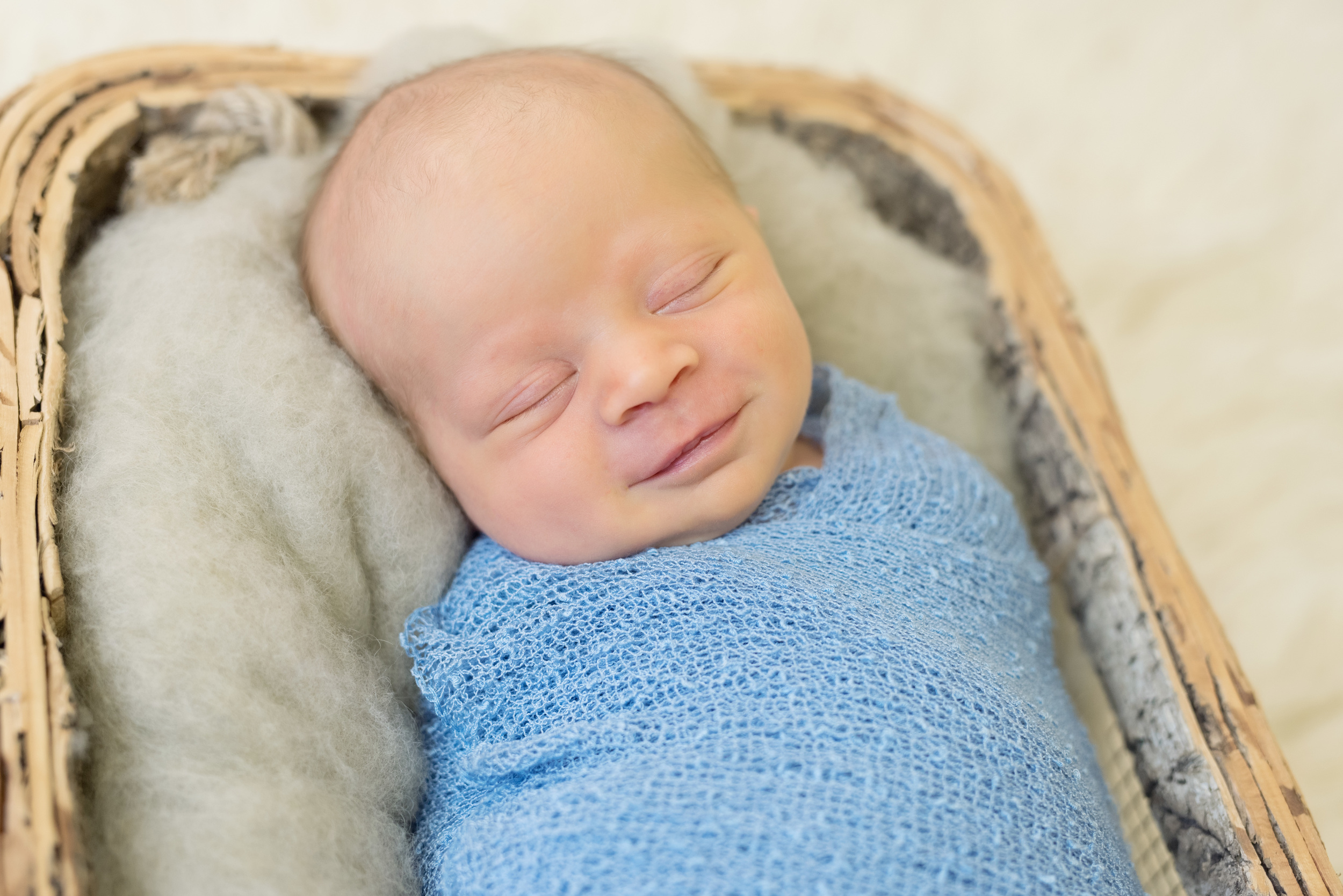 smiling newborn photography