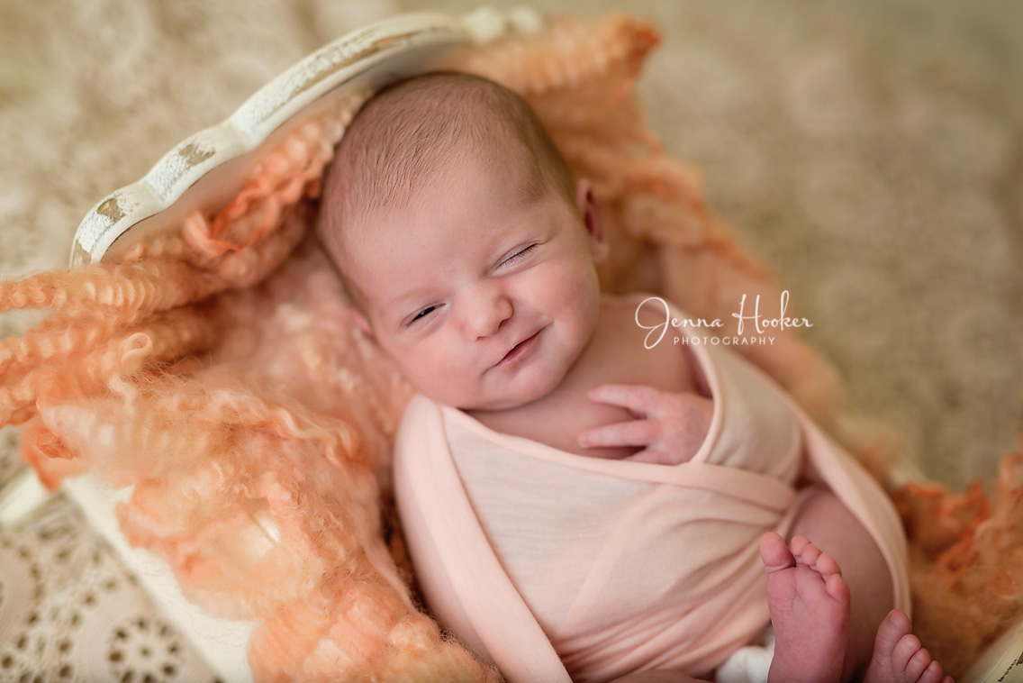 smiling newborn photos