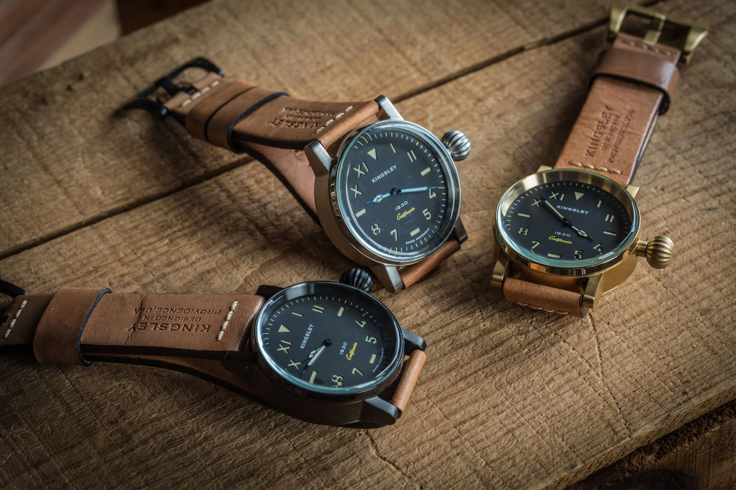 Type 3 - Cali-King Trench Watch: Black Biscuit Dial