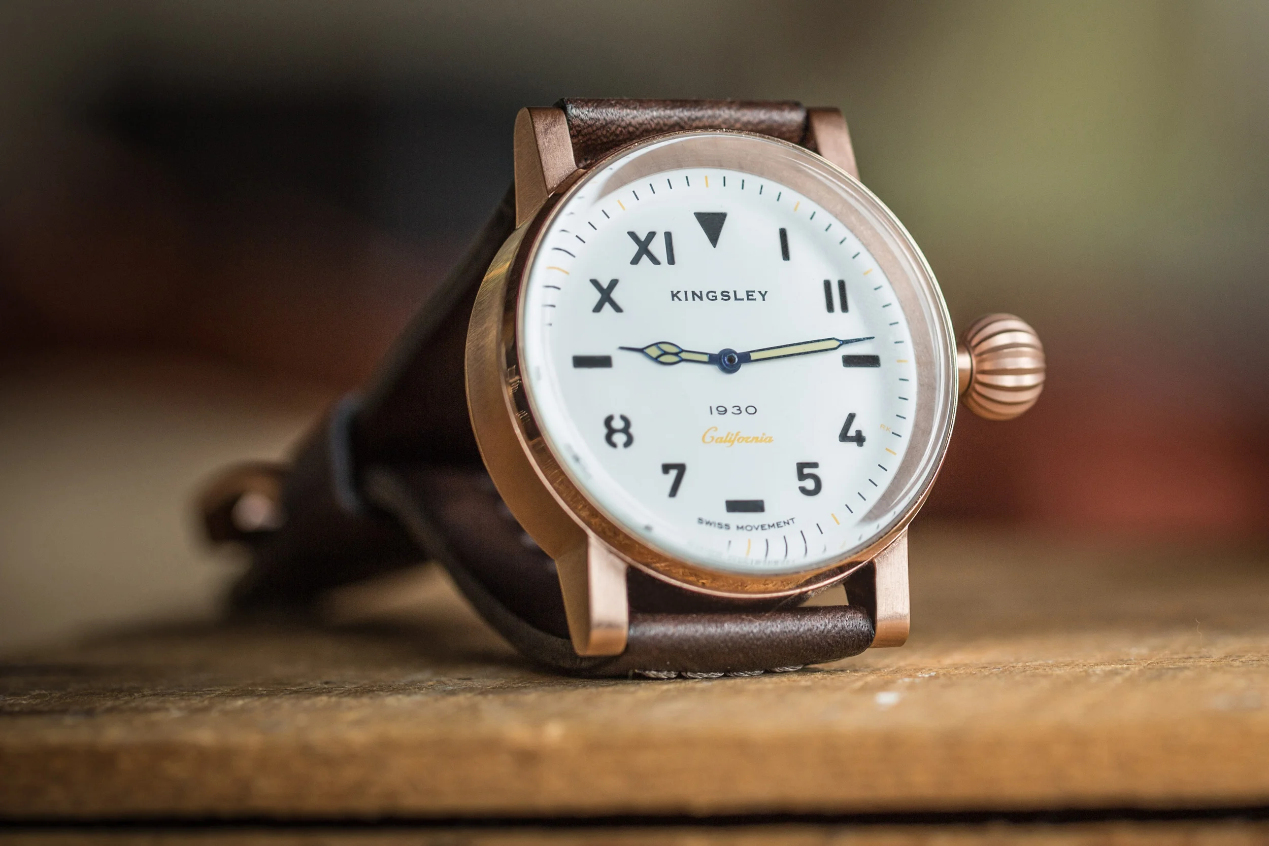 Type 3 - Cali-King Trench Watch: Copper-steel White Face
