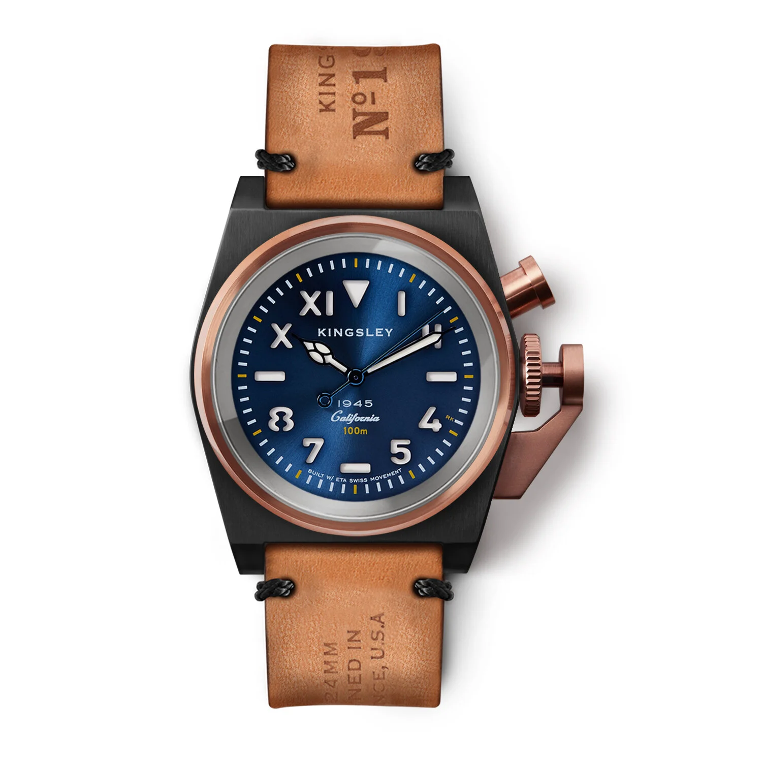 Kingsley Type 4 Grenade Rosegold Black Blue &amp; Tan