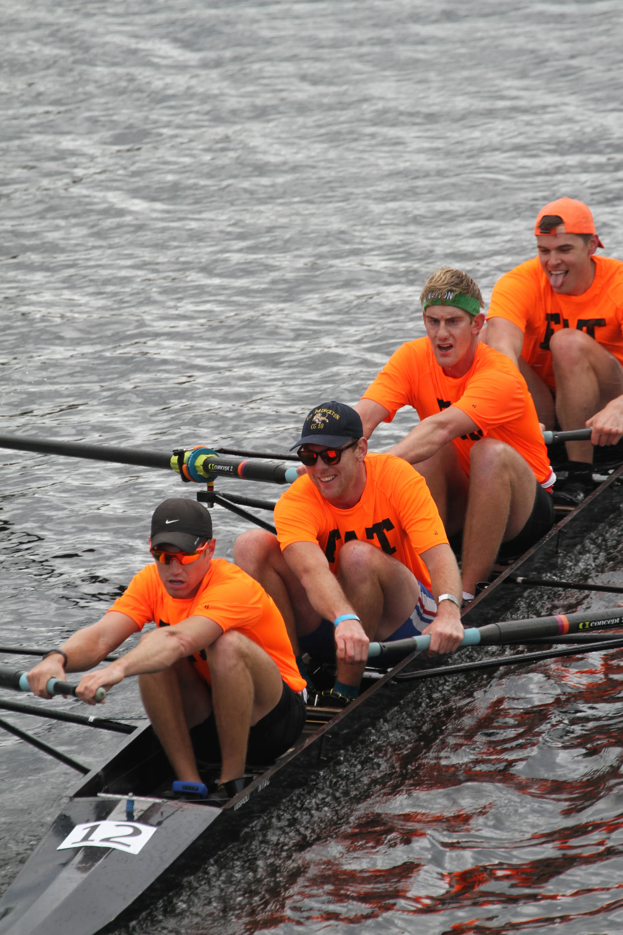 "Fat Cat" alums race in the men's 4+ event, featuring recent alums Tyler Nase '13 (stroke) and Tommy Lindeman '14 (2) 