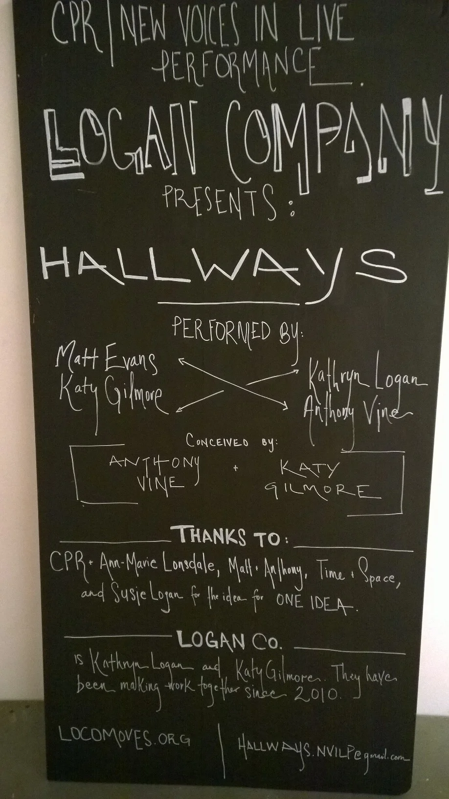 &nbsp; &nbsp; &nbsp; &nbsp;New Voices In Live Performance at CPR